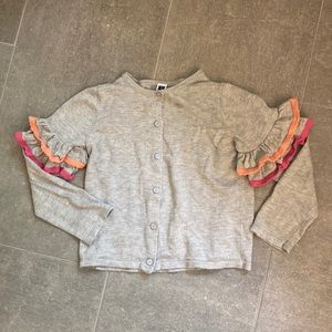 Janie and Jack ruffle gray cardigan 6